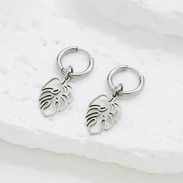 Stainless Steel Oorbellen Blad Design – Goud & Zilver