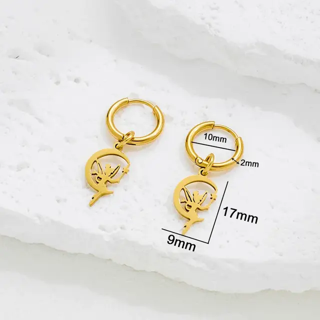 Stainless Steel Oorbellen Tinkerbell Hanger – Goud & Zilver