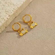 Stainless Steel Oorbellen Krab Bedel met Zirkonia – Goud & Zilver