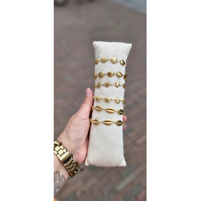 Zomerse Stainless Steel Armbandjes met Schelpen & Zeesterren – Goudkleurig
