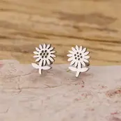 Stainless Steel Oorstuds Bloem – Goud- en Zilverkleurig