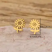 Stainless Steel Oorstuds Bloem – Goud- en Zilverkleurig