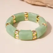 Statement Armband Groen & Goud – Elastisch & On Trend