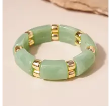 Statement Armband Groen & Goud – Elastisch & On Trend