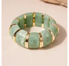 Chunky Armband Groen & Goud – Luxe Statement Elastisch