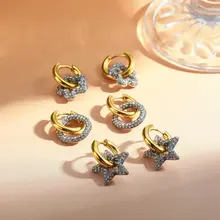 Stainless Steel Oorbellen Mix & Match – Bloem, Cirkel of Ster met Strass