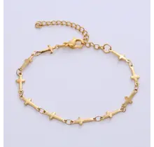 Stainless Steel Armband Kruisjes – Goud- en Zilverkleurig