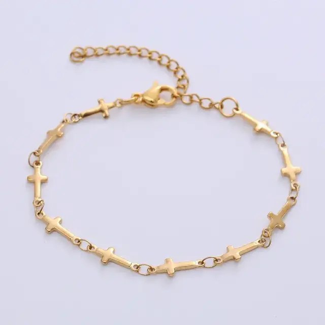 Stainless Steel Armband Kruisjes – Goud- en Zilverkleurig