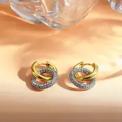 Stainless Steel Oorbellen Mix & Match – Bloem, Cirkel of Ster met Strass