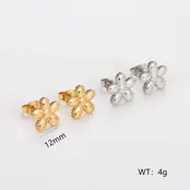 Stainless Steel Bloem Oorstekers – Goud- en Zilverkleurig