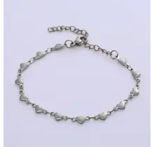 Stainless Steel Ketting Hartjes 40+5 cm – Goud en Zilverkleurig