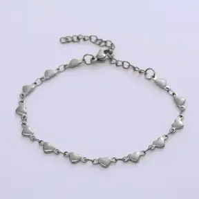 Stainless Steel Ketting Hartjes 40+5 cm – Goud en Zilverkleurig