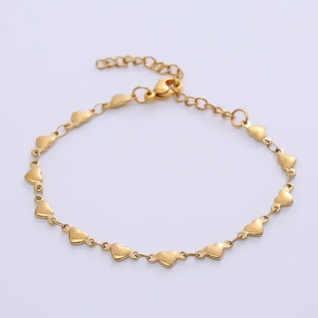 Stainless Steel Ketting Hartjes 40+5 cm – Goud en Zilverkleurig