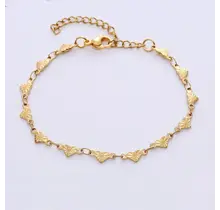 Stainless Steel Ketting Geslepen Hartjes 40+5 cm – Goudkleurig