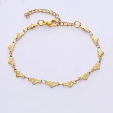 Stainless Steel Ketting Geslepen Hartjes 40+5 cm – Goudkleurig