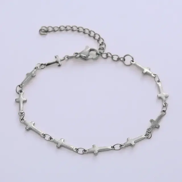 Stainless Steel Ketting Kruisjes 40+5 cm – Goud of Zilverkleurig