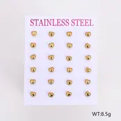 Stainless Steel Oorbellen Hartjes Mini – Goudkleurig