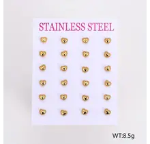 Stainless Steel Oorbellen Hartjes Mini – Goudkleurig