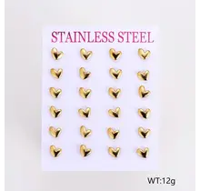 Stainless Steel Oorbellen Hartjes Speels – Goudkleurig