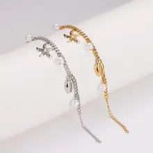 Stainless Steel Armband Zee Bedels – Ster, Schelp & Parel – Goud of Zilver