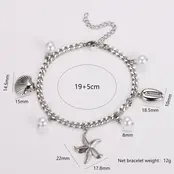 Stainless Steel Armband Zee Bedels – Ster, Schelp & Parel – Goud of Zilver