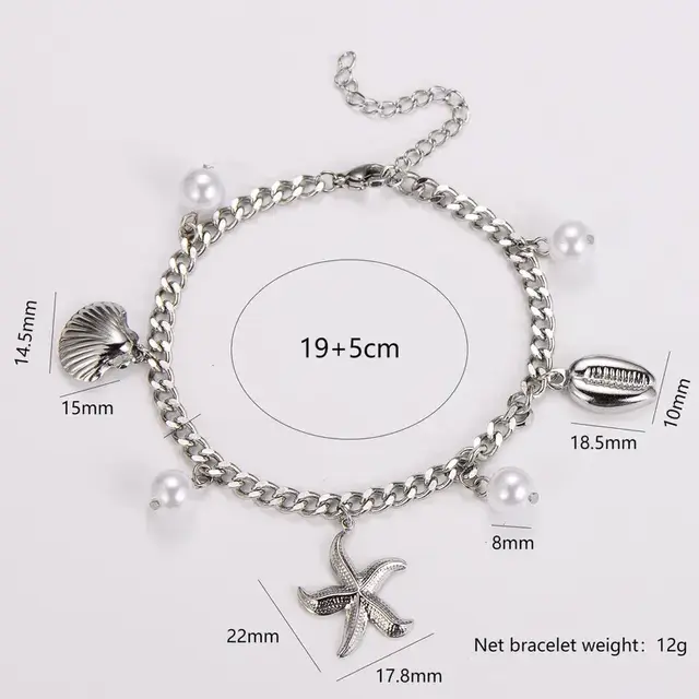 Stainless Steel Armband Zee Bedels – Ster, Schelp & Parel – Goud of Zilver