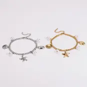 Stainless Steel Armband Zee Bedels – Ster, Schelp & Parel – Goud of Zilver