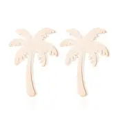 Stainless Steel Oorstuds Palmboom – Goud & Zilver