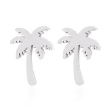 Stainless Steel Oorstuds Palmboom – Goud & Zilver
