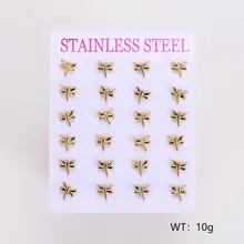 Stainless Steel Oorstuds Libelle – Goud