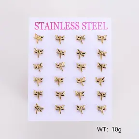 Stainless Steel Oorstuds Libelle – Goud