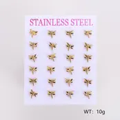 Stainless Steel Oorstuds Libelle – Goud