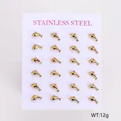 Stainless Steel Oorstuds Dolfijn – Goud