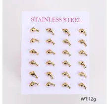 Stainless Steel Oorstuds Dolfijn – Goud