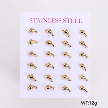 Stainless Steel Oorstuds Dolfijn – Goud