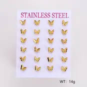Stainless Steel Oorstuds Vlinder – Goud