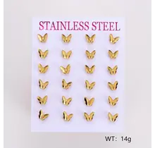 Stainless Steel Oorstuds Vlinder – Goud