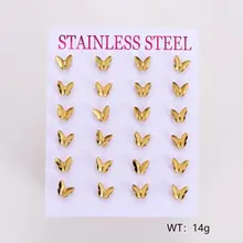 Stainless Steel Oorstuds Vlinder – Goud