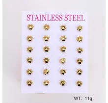 Stainless Steel Oorstuds Pootje – Goud