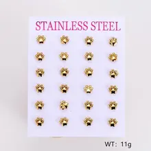 Stainless Steel Oorstuds Pootje – Goud