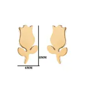 Stainless Steel Oorstuds Tulp – Goud & Zilver