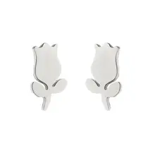 Stainless Steel Oorstuds Tulp – Goud & Zilver