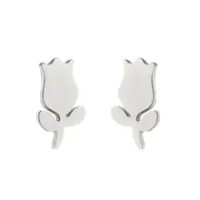 Stainless Steel Oorstuds Tulp – Goud & Zilver