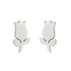 Stainless Steel Oorstuds Tulp – Goud & Zilver