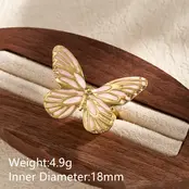 Verstelbare Stainless Steel Vlinder Ring – Goud