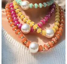 Color Pop Kralenketting met Parel – Stainless Steel Sluiting