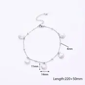 Beach Vibes Enkelbandje – Stainless Steel Vis, Schelp of Dolfijn