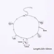 Beach Vibes Enkelbandje – Stainless Steel Vis, Schelp of Dolfijn