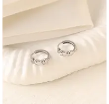 Stainless Steel Hoops met Hartjes en Steentjes Zilverkleurig