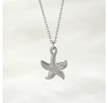 Stainless Steel Ketting Zeester Zilverkleurig 45+5 cm